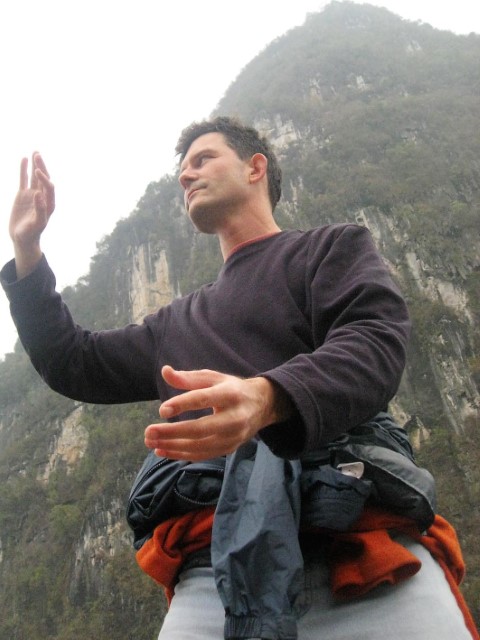 Anthony practising Qi Gong in China